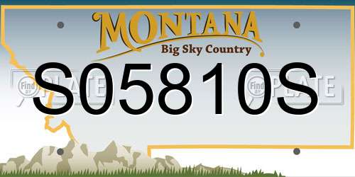 S05810S Montana License Plate