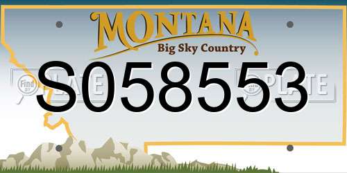 S058553 Montana License Plate