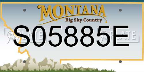 S05885E Montana License Plate
