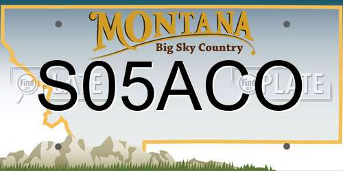 S05ACO Montana License Plate