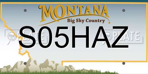 S05HAZ Montana License Plate