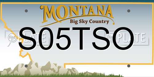 S05TSO Montana License Plate