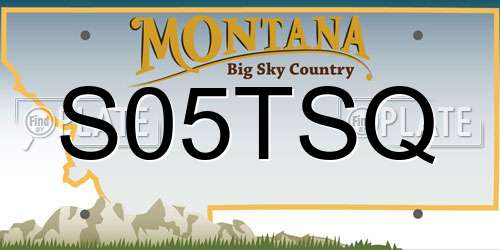 S05TSQ Montana License Plate