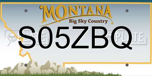 S05ZBQ Montana License Plate