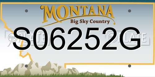S06252G Montana License Plate