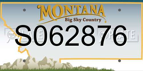 S062876 Montana License Plate