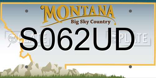 S062UD Montana License Plate