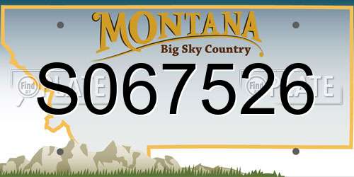 S067526 Montana License Plate