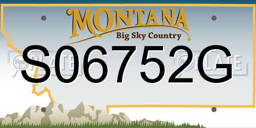 S06752G Montana License Plate