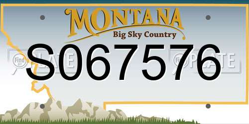 S067576 Montana License Plate