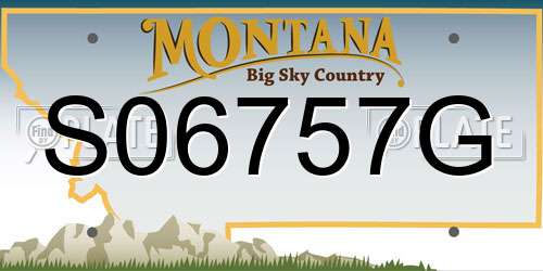 S06757G Montana License Plate