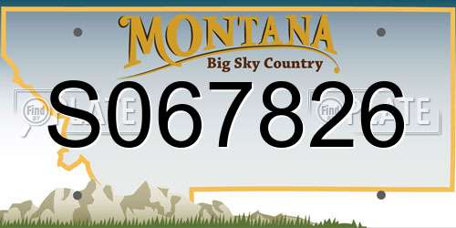 S067826 Montana License Plate