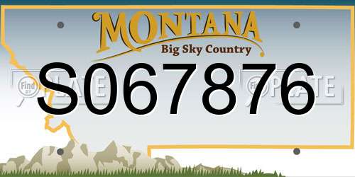 S067876 Montana License Plate