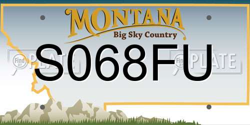 S068FU Montana License Plate