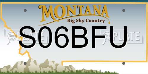 S06BFU Montana License Plate