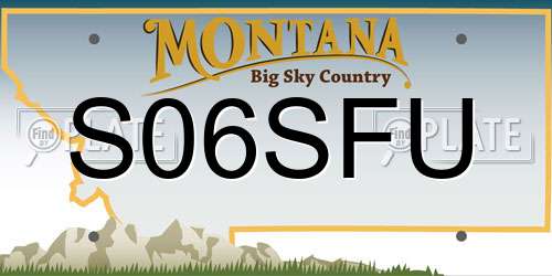 S06SFU Montana License Plate