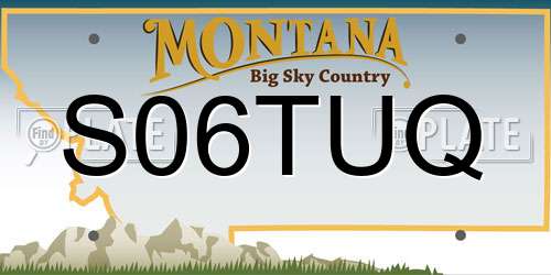 S06TUQ Montana License Plate