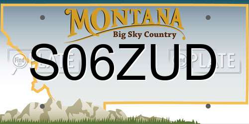 S06ZUD Montana License Plate