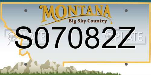 S07082Z Montana License Plate