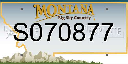 S070877 Montana License Plate
