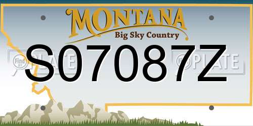 S07087Z Montana License Plate