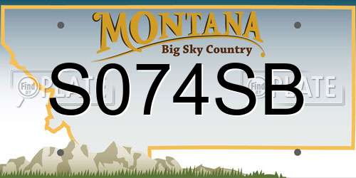 S074SB Montana License Plate