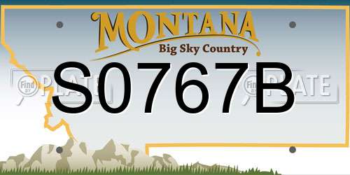 S0767B Montana License Plate