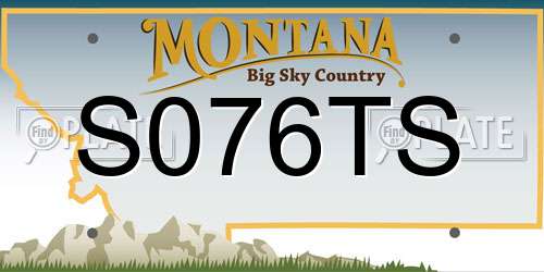S076TS Montana License Plate