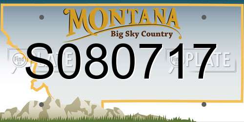 S080717 Montana License Plate