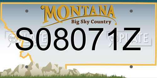 S08071Z Montana License Plate
