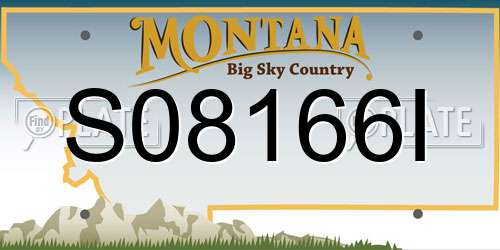 S08166I Montana License Plate