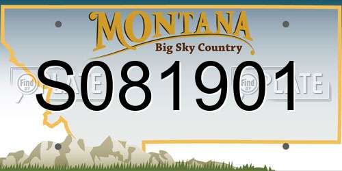 S081901 Montana License Plate