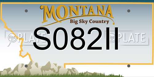 S082II Montana License Plate