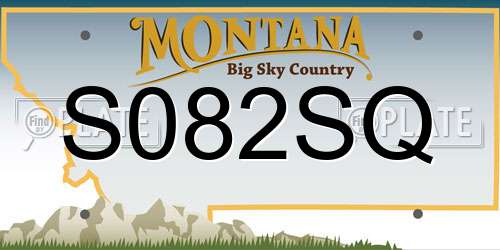 S082SQ Montana License Plate