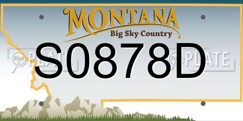 S0878D Montana License Plate