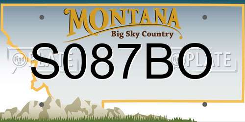 S087BO Montana License Plate
