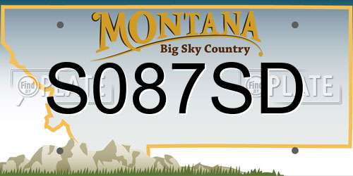 S087SD Montana License Plate