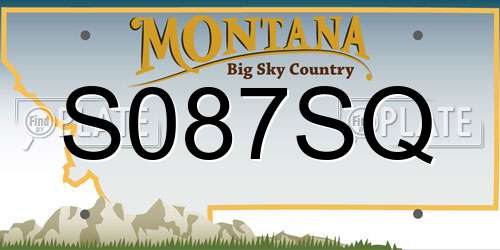 S087SQ Montana License Plate
