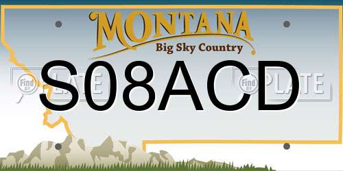 S08ACD Montana License Plate