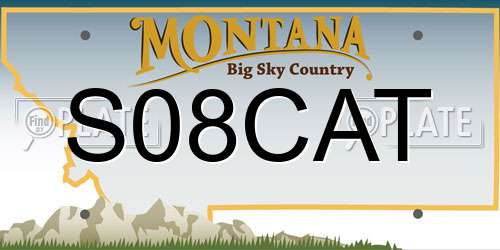 S08CAT Montana License Plate