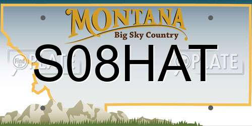 S08HAT Montana License Plate