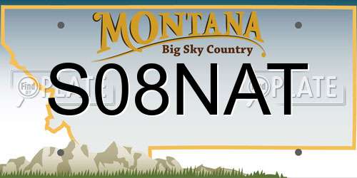 S08NAT Montana License Plate