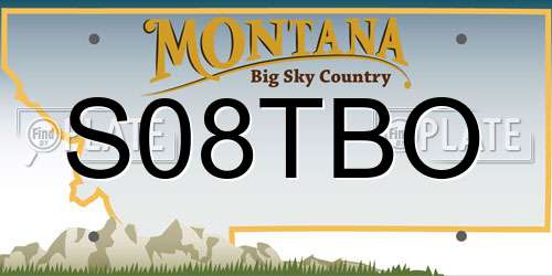 S08TBO Montana License Plate