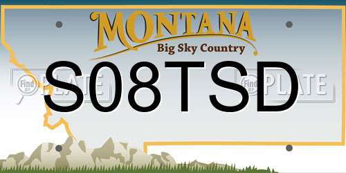 S08TSD Montana License Plate