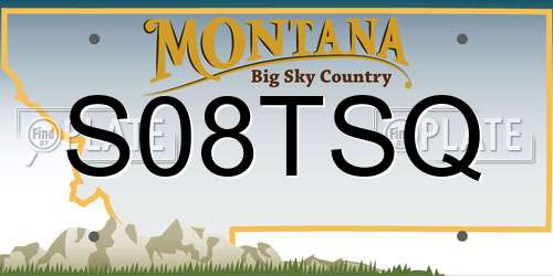 S08TSQ Montana License Plate