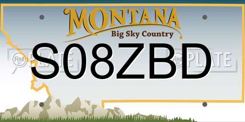 S08ZBD Montana License Plate