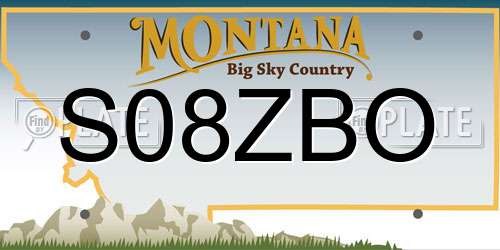 S08ZBO Montana License Plate