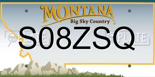 S08ZSQ Montana License Plate