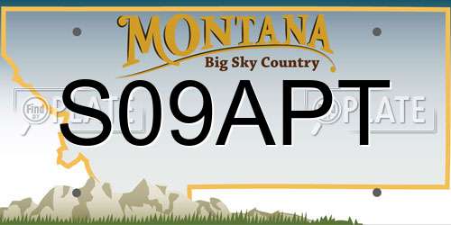 S09APT Montana License Plate