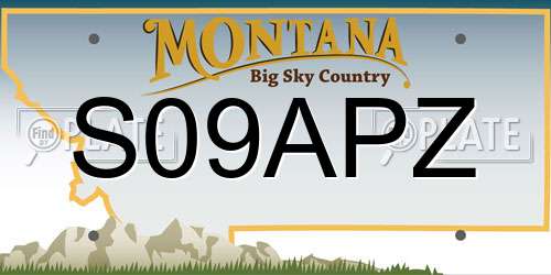 S09APZ Montana License Plate